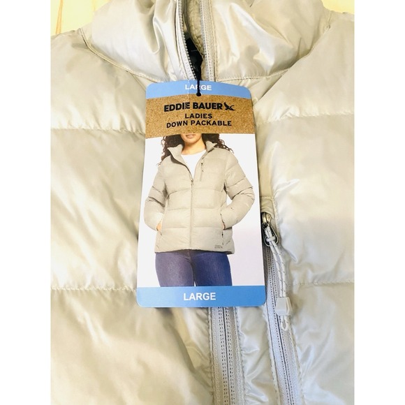 eddie bauer 650 down jacket womens, Silver/gray, L, Extra Big Inside Pockets X2 - Picture 5 of 9